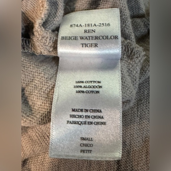 EUC Rails Ren Tee Midi Dress Beige watercolor tiger print Small - Picture 11 of 13